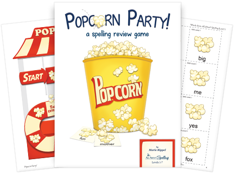 Popcorn Party Spelling Game