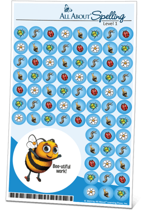 Stickers from All About Spelling Level 1